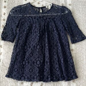 Monteau Navy Lace Blouse